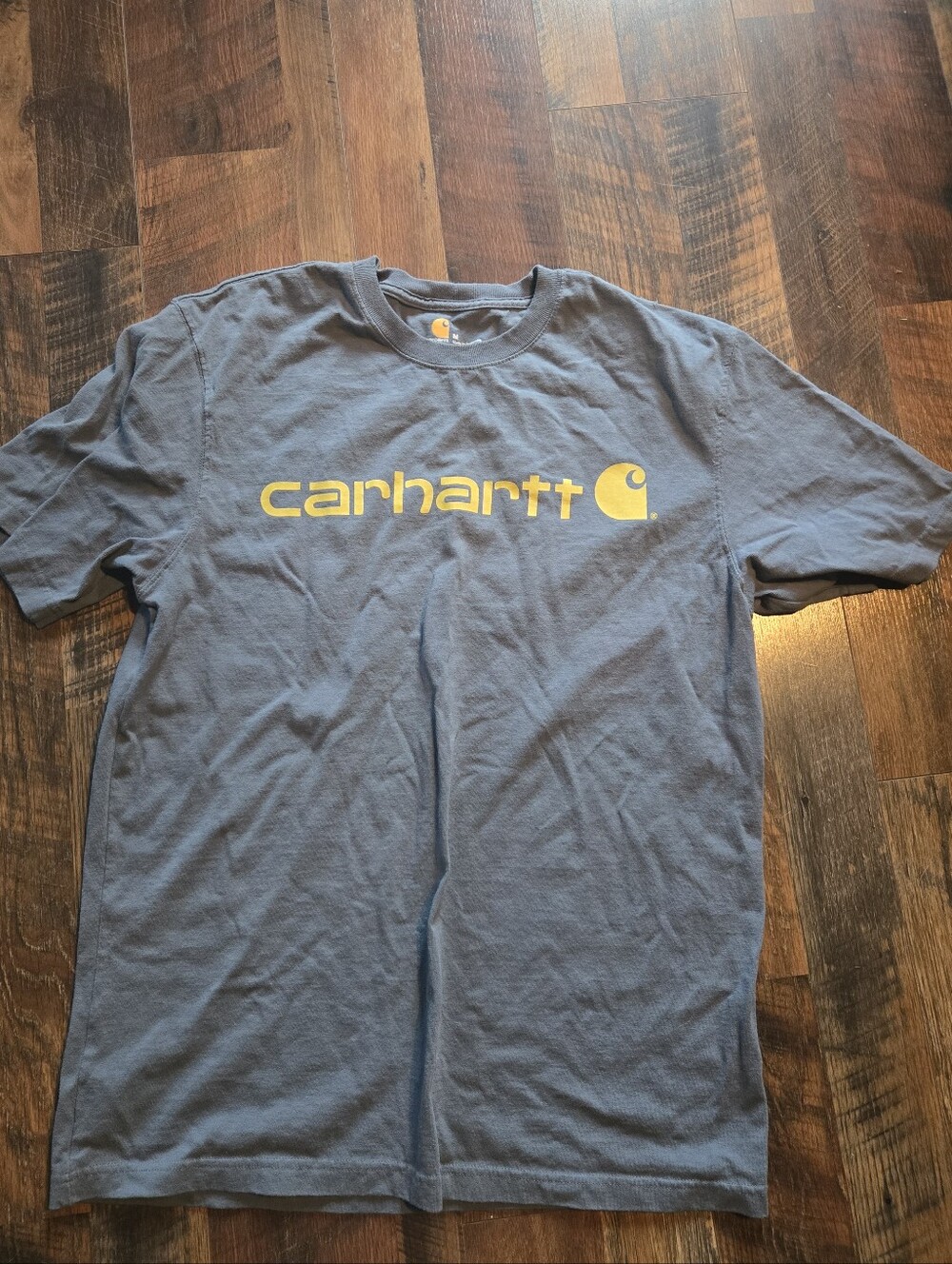Mens Carhart Orginal Fit Sz Medium Light Blue And Yellow Shirt
